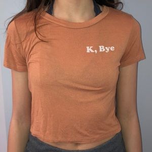 cropped forever 21 orange shirt